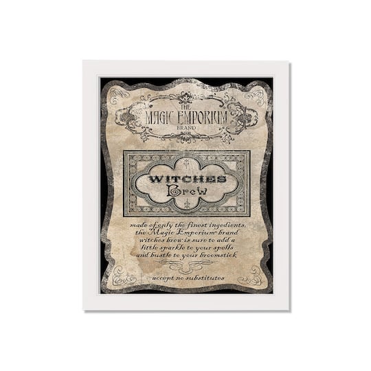 Witches Brew Label 5 16" x 20" White Framed Print Under Plexiglass